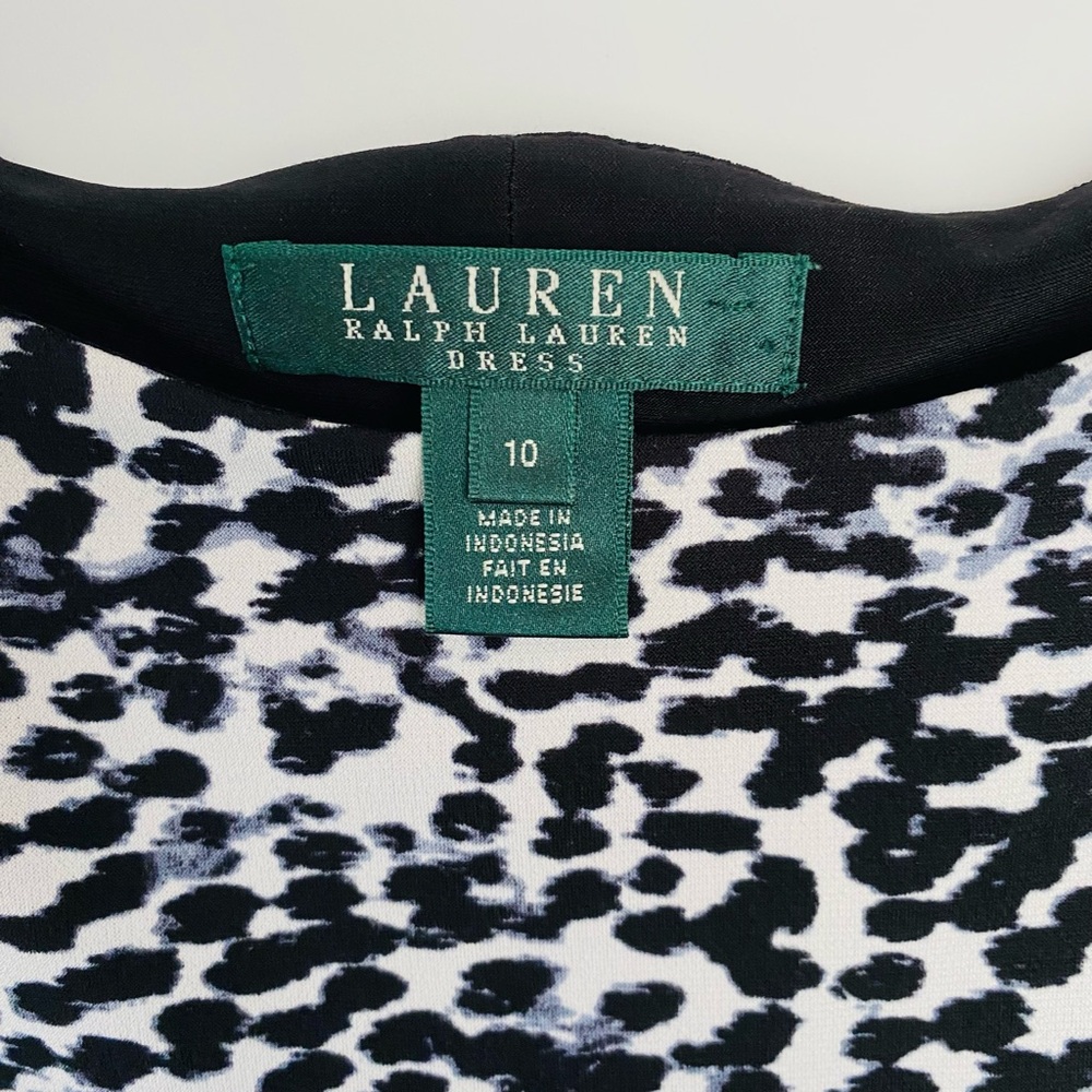 Lauren Ralph Lauren RLR Dress Animal Print Jersey Sheath Bodycon Vintage Size 10 - Picture 4 of 7